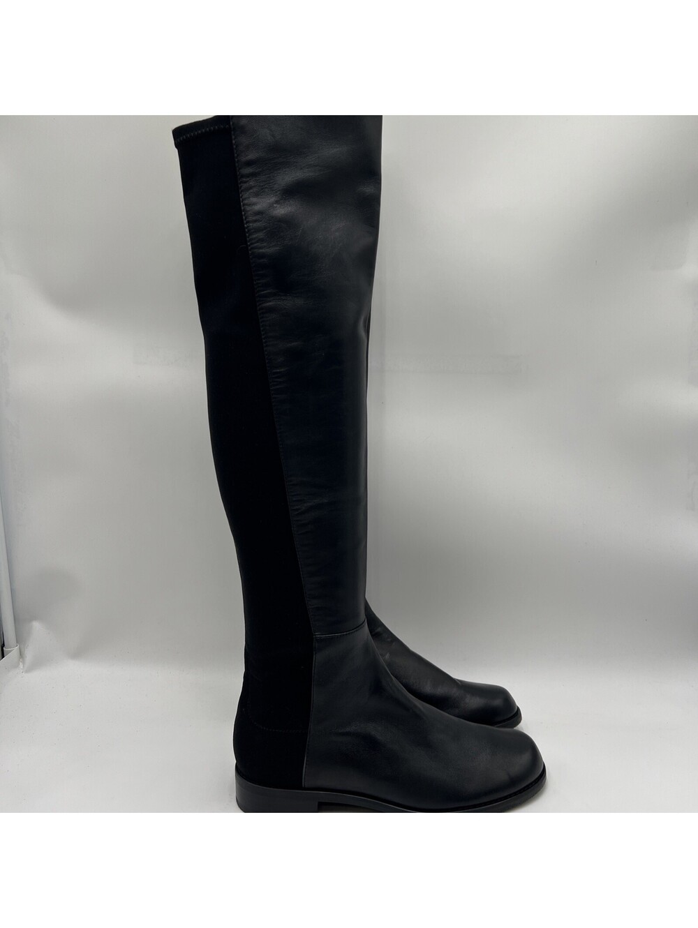 Women’s Stuart Weitzman 5050 Over-the-Knee Black Leather Boots Size 8B